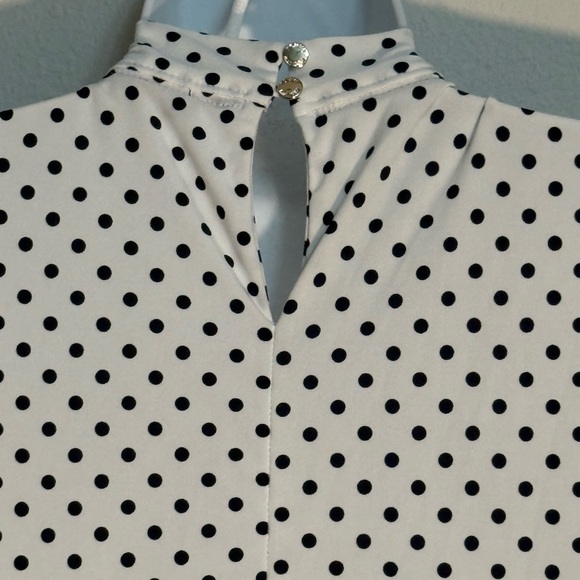 Tommy Hilfiger Black and White Polka Dot Blouse - Picture 4 of 5